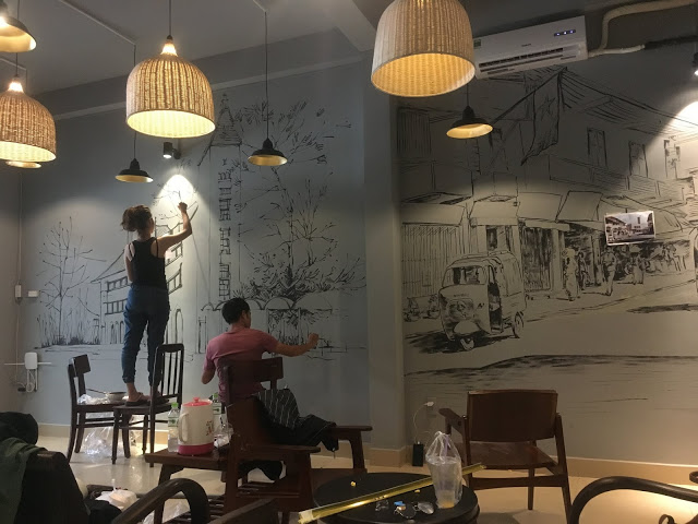 You are currently viewing Vẽ tranh tường cho tiệm KA COFFEE tại quận 8