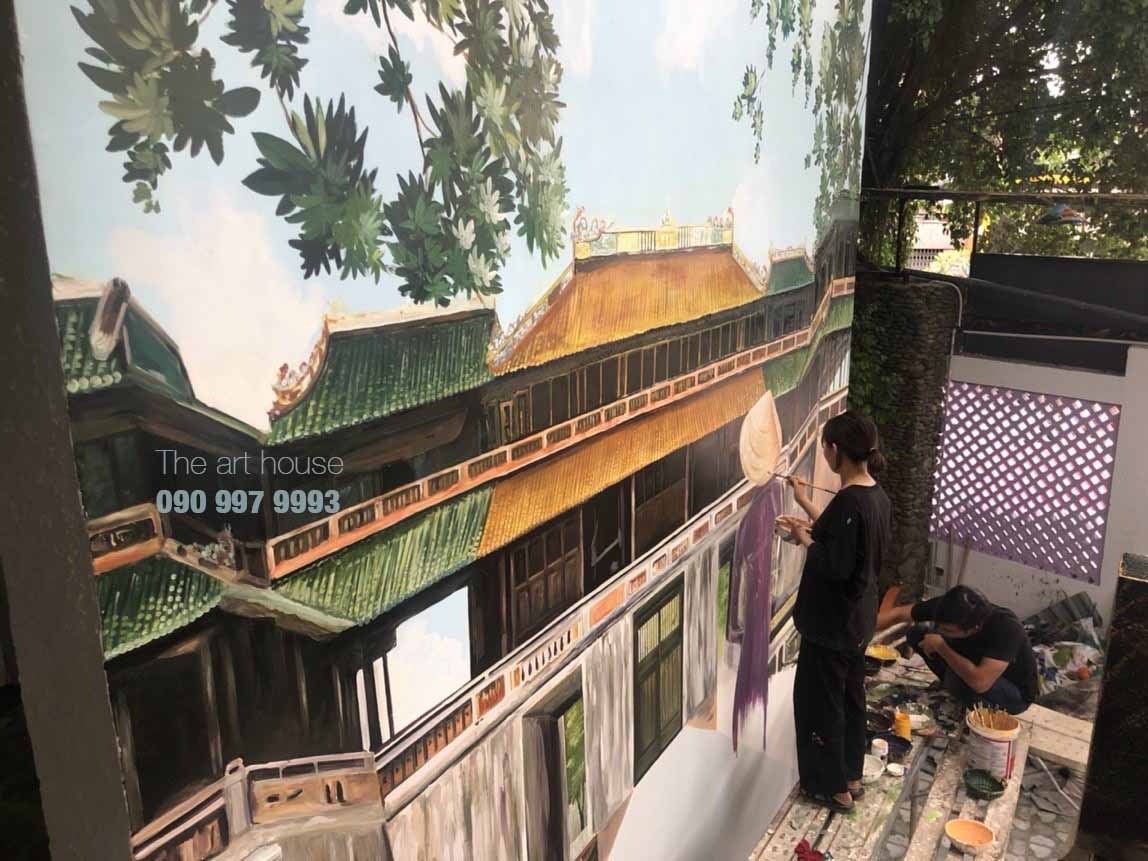 Read more about the article Vẽ tranh tường cho quán cafe Cố Đô tại Tân Phú